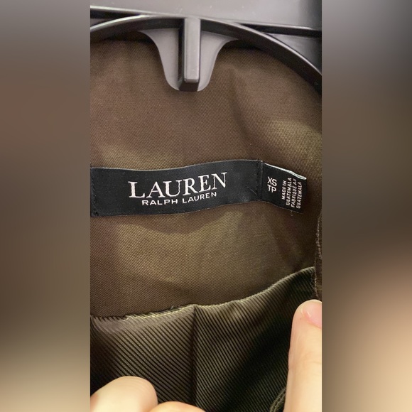 Ralph Lauren 24” DB Belted Trench Coat Moss - Picture 2 of 8